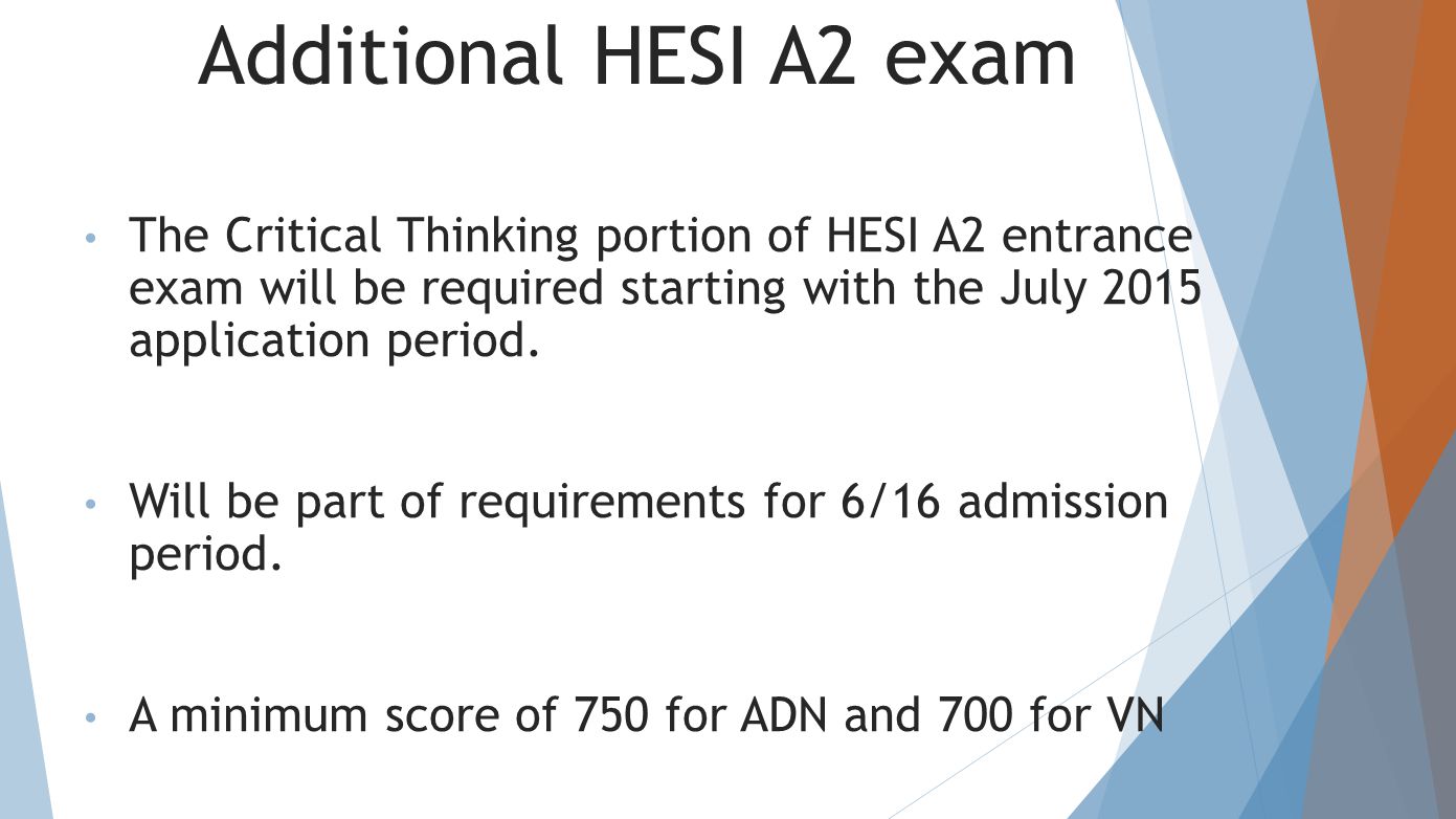 Hesi a2 nursing admissions critical thinking exams